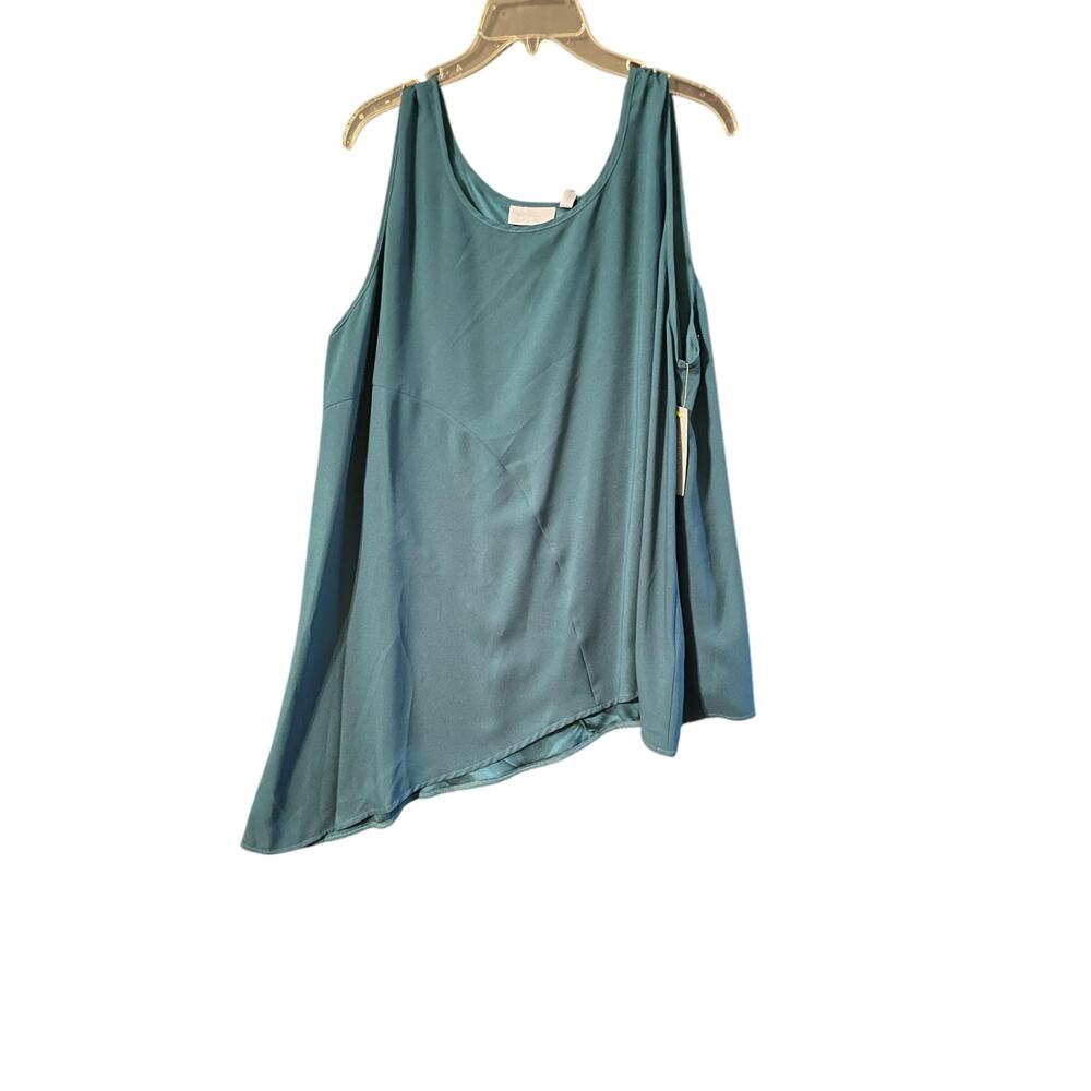 Harper and Liv Tunic Length Tank Top 2X‎ Emerald